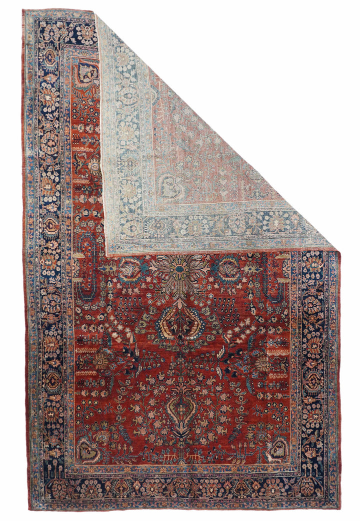 Antique Persian Mohajeran Sarouk Rug 7'1" x 11’1”