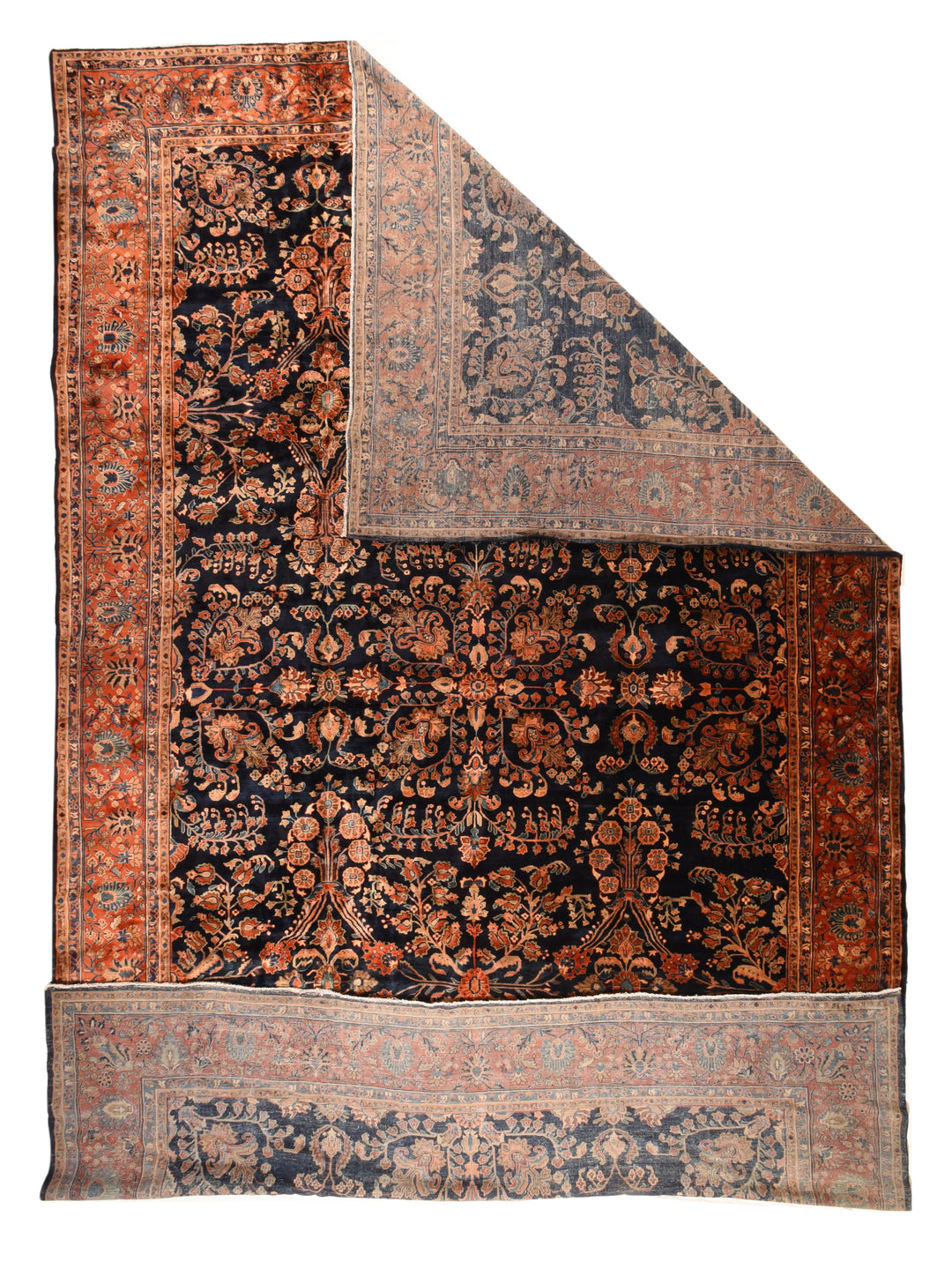 Antique Persian Mohajeran Sarouk Rug 13'0" x 21’10”