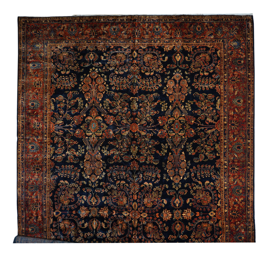 Antique Persian Mohajeran Sarouk Rug 13'0" x 21’10”