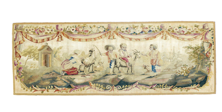 Antique French Aubusson Tapestry 1'8'' x 4'8''