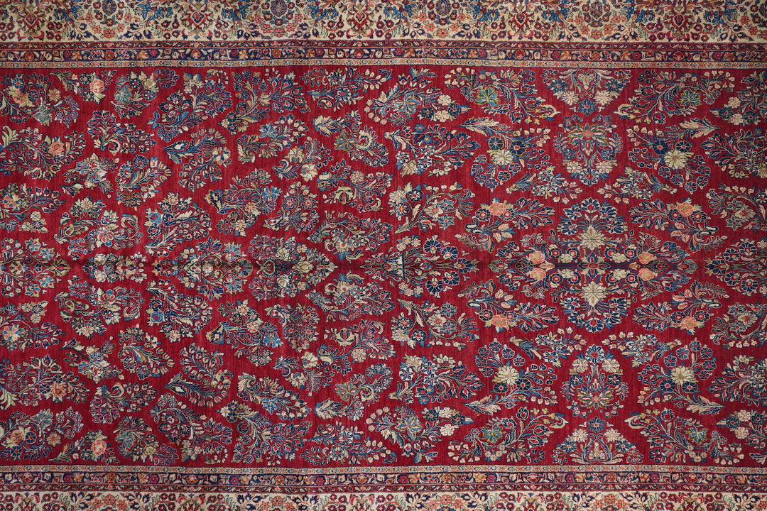 Vintage Persian Sarouk Area Rug 10'0'' x 23'5''