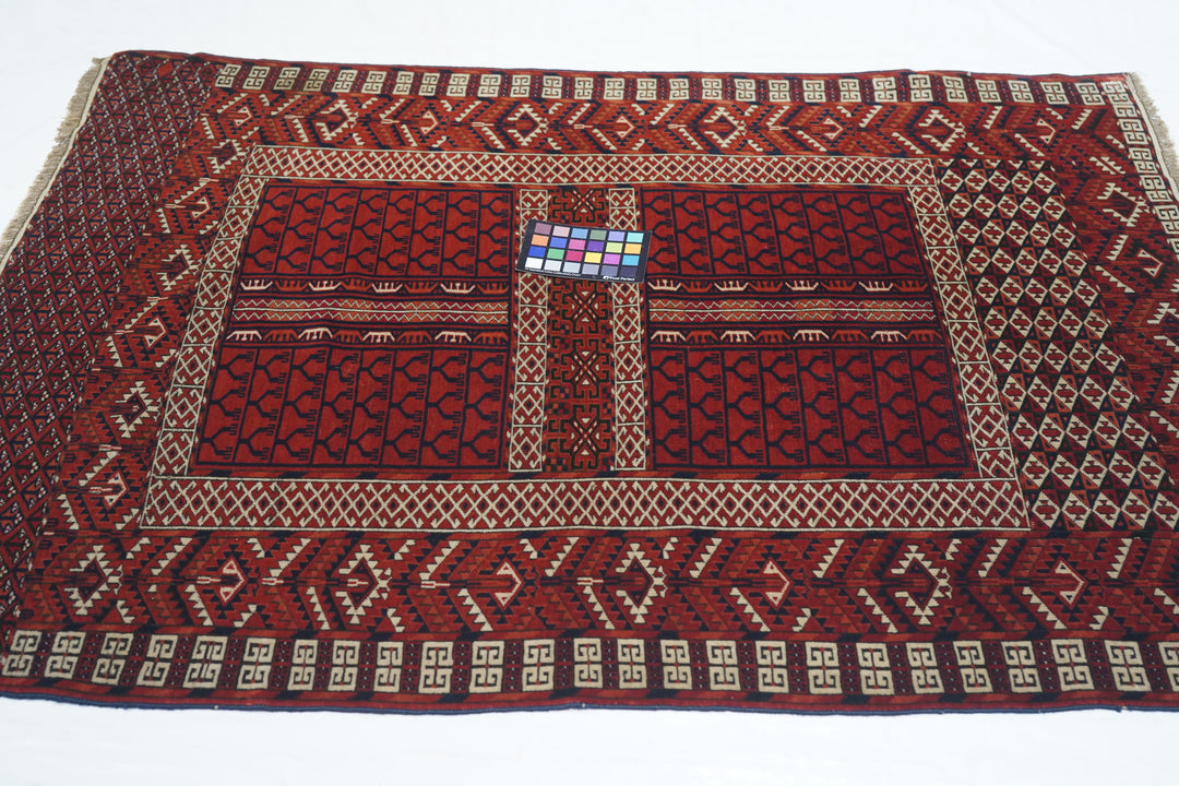 Antique Hachli Bokhara Rug 3'7'' x 4'10''