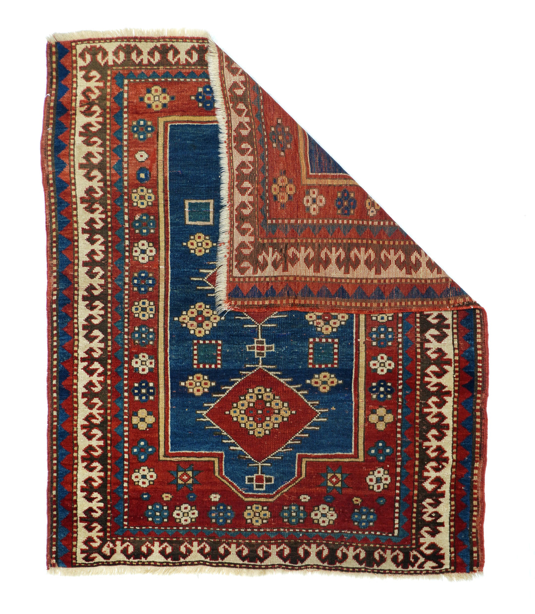 Antique Fachralo Kazak Rug 3'4'' x 3'9''