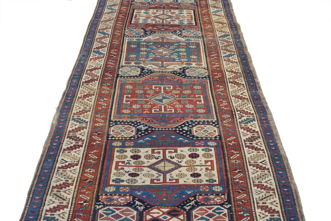 Antique Caucasian Shirvan Rug 3’7" x 9’3"