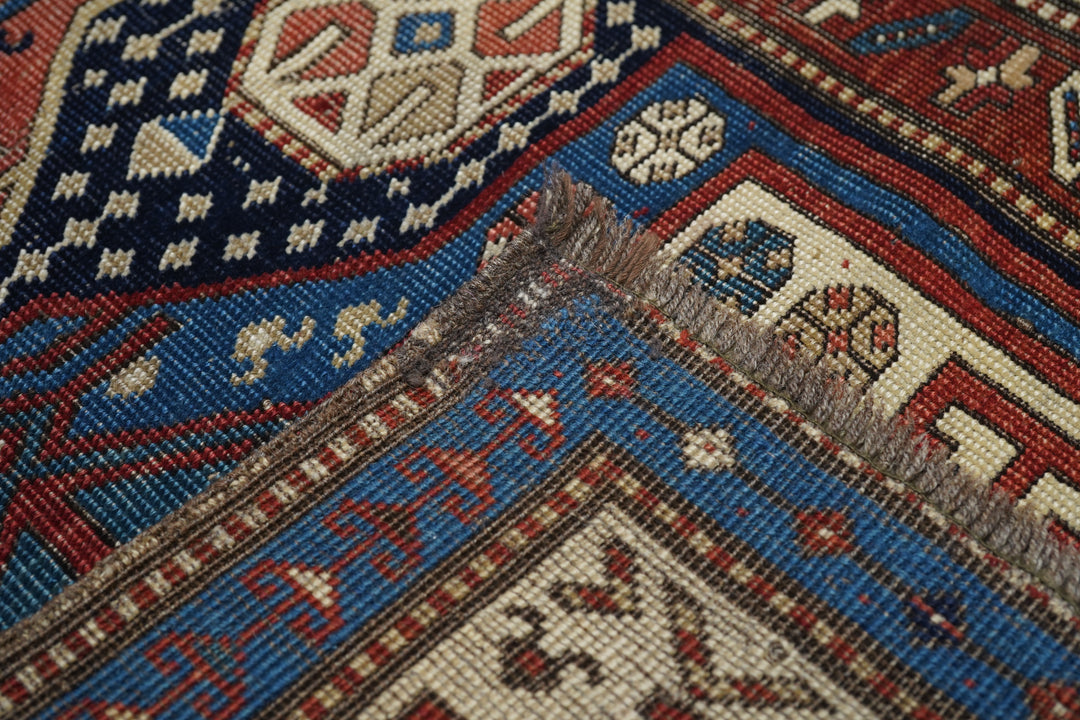 Antique Caucasian Shirvan Rug 3’7" x 9’3"