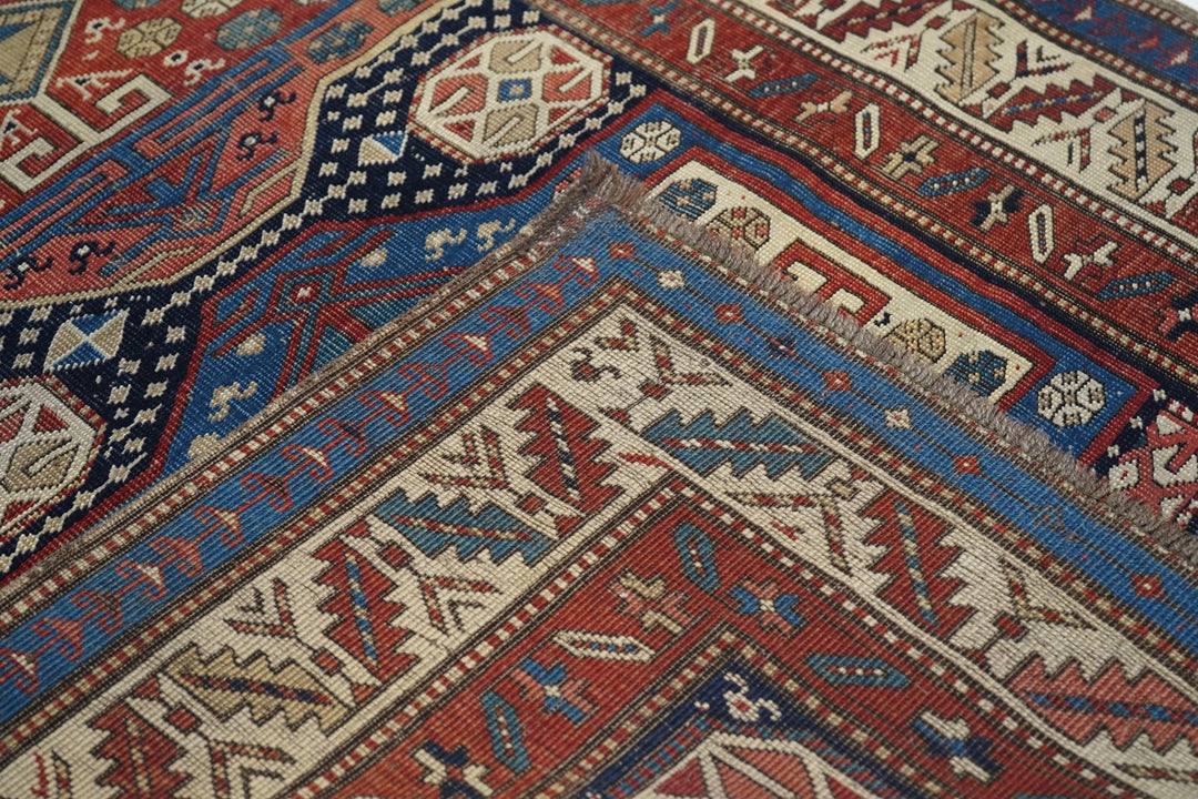 Antique Caucasian Shirvan Rug 3’7" x 9’3"