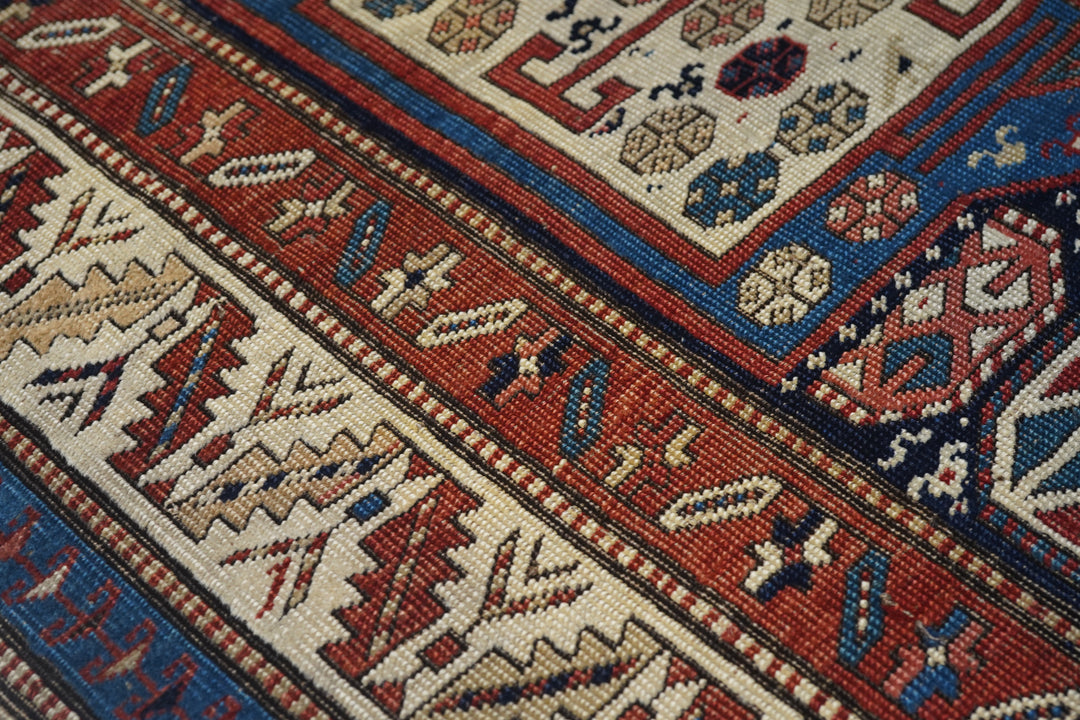 Antique Caucasian Shirvan Rug 3’7" x 9’3"