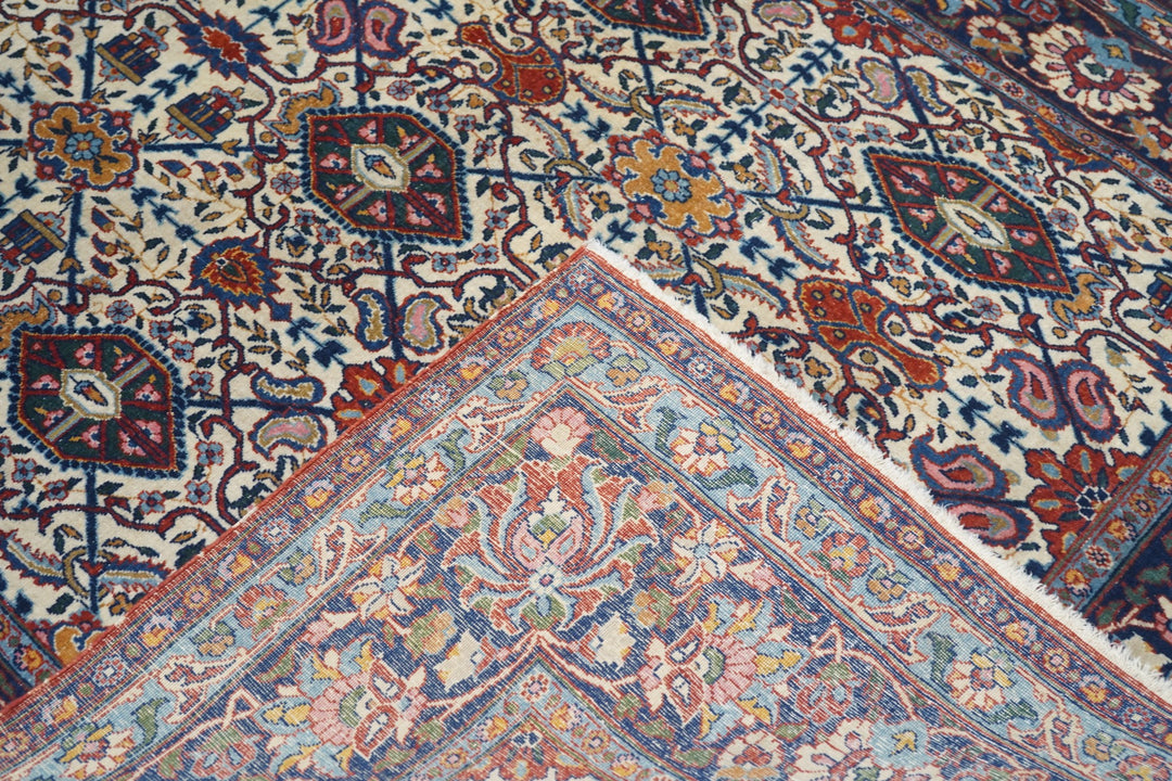 Antique Persian Dabir Kashan Rug 4'4'' x 6'10''