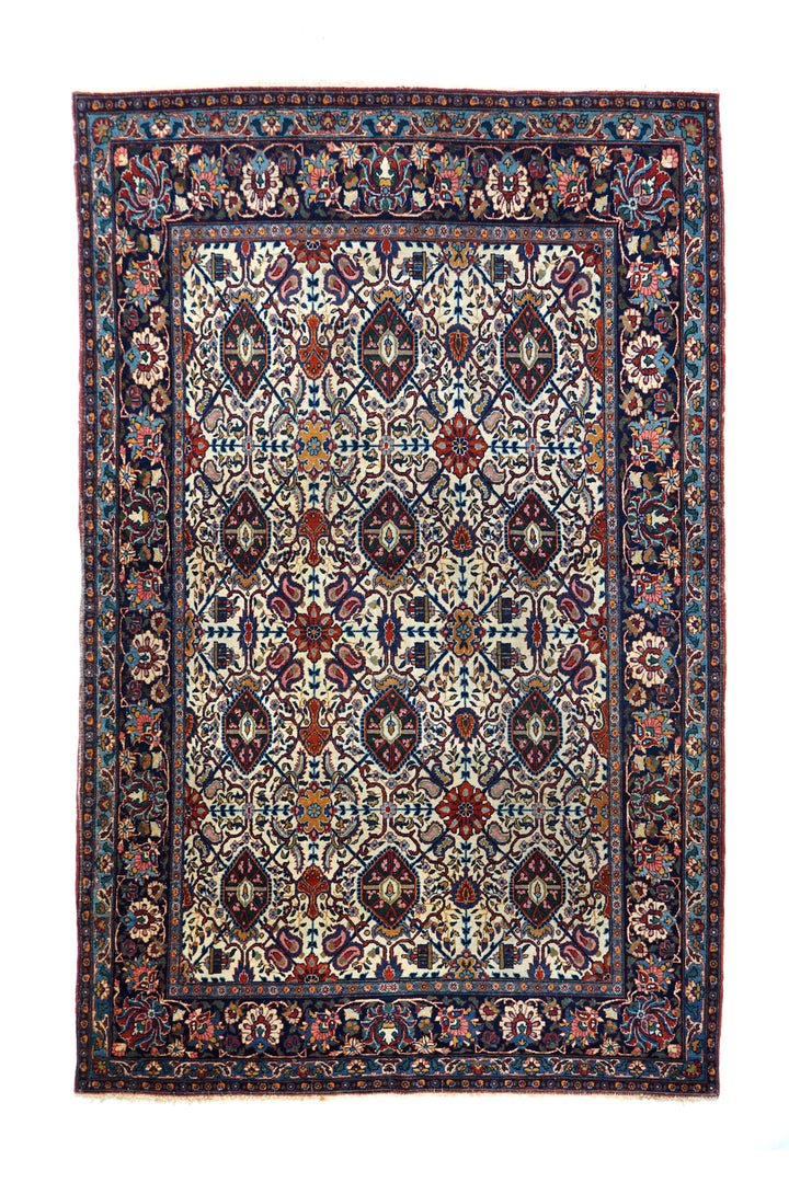 Antique Persian Dabir Kashan Rug 4'4'' x 6'10''