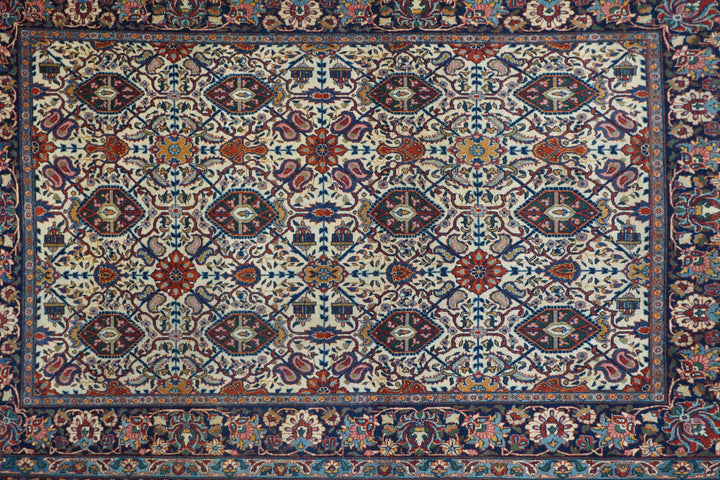 Antique Persian Dabir Kashan Rug 4'4'' x 6'10''