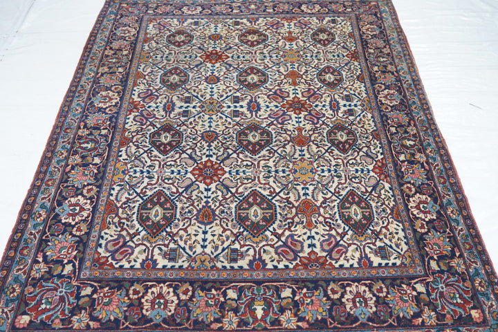 Antique Persian Dabir Kashan Rug 4'4'' x 6'10''