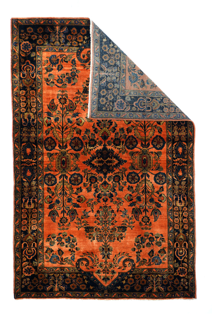 Antique Mohajeran Sarouk Rug 4'2'' x 6'5''