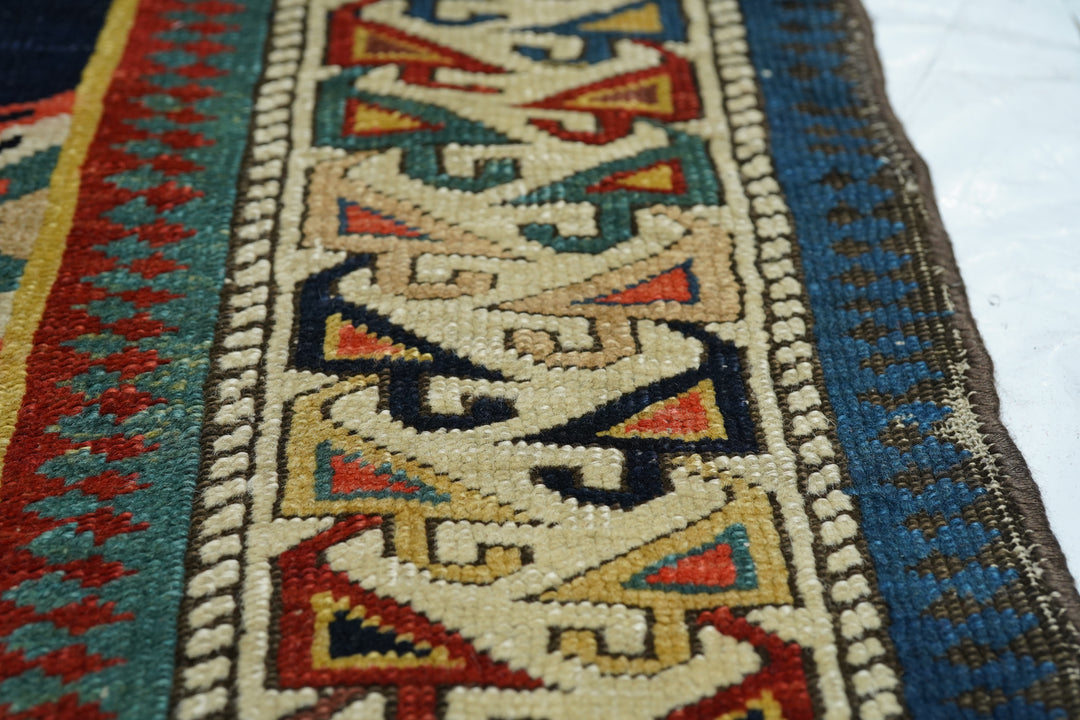 Antique Caucasian Shirvan Rug 3'5" x 4'7"