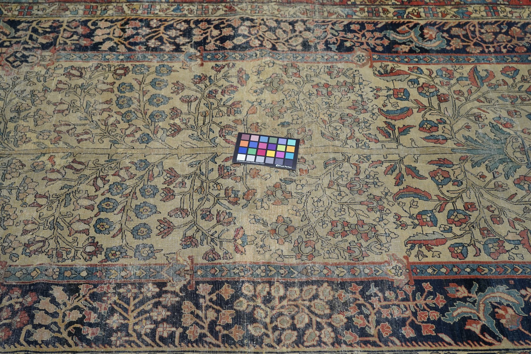 Antique Fine Mohtasham Kashan Rug 5'5" x 8’8”