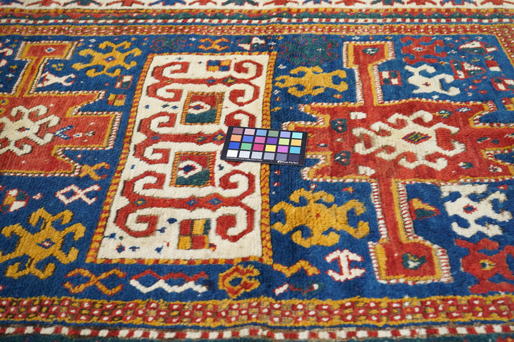 Antique Caucasian Kazak Borcholo Rug 4'9'' x 6'3''