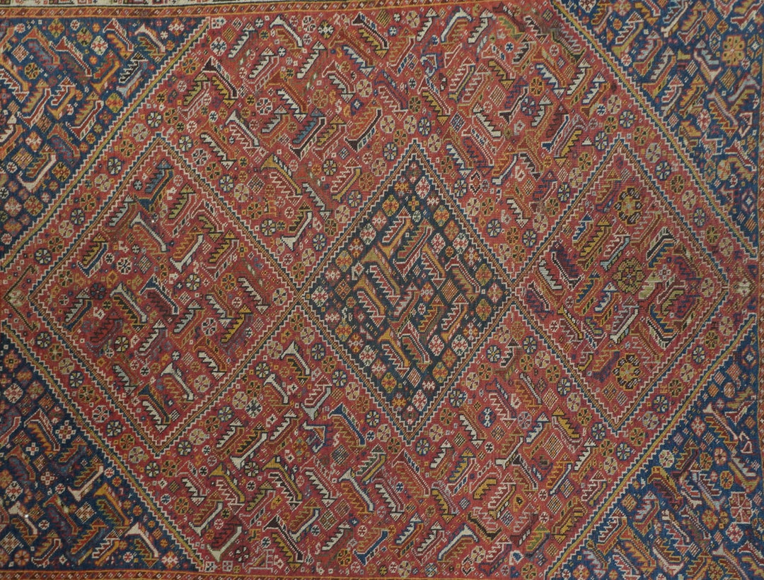 Antique Qashqai Rug 4'2'' x 5'2''