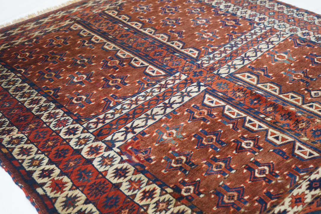 Antique Khachli Bokhara Rug 4'2'' x 5'2''