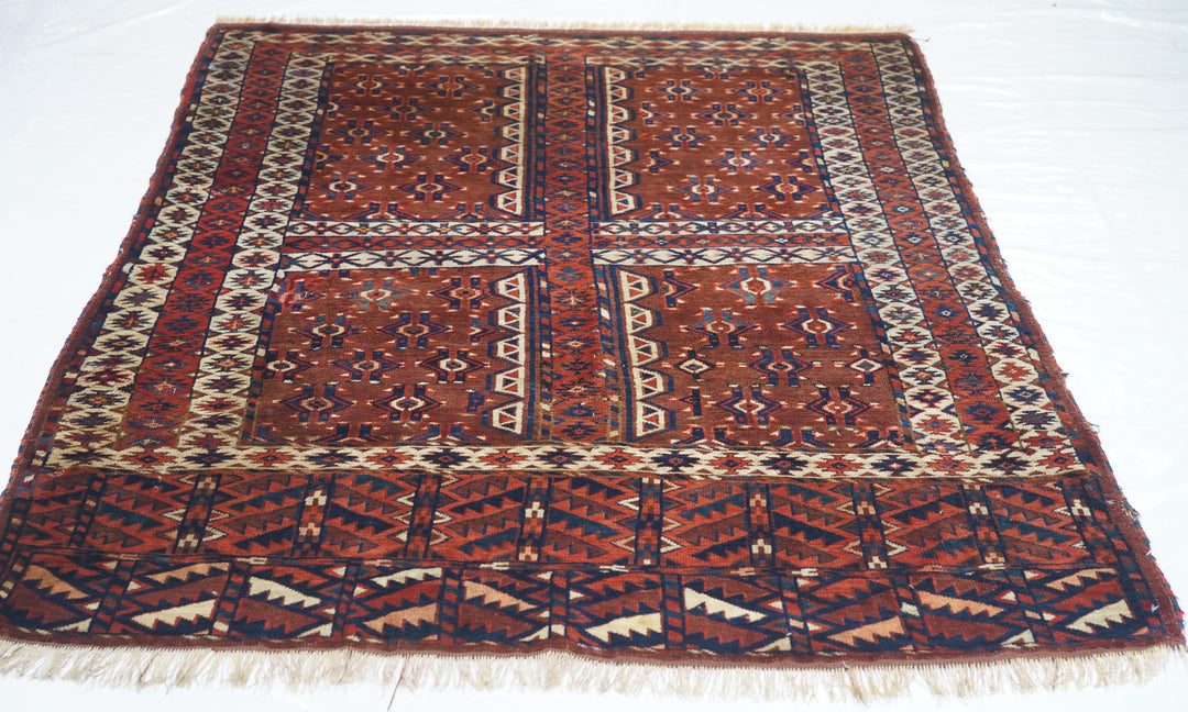 Antique Khachli Bokhara Rug 4'2'' x 5'2''