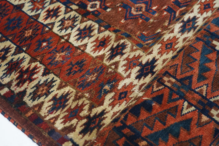 Antique Khachli Bokhara Rug 4'2'' x 5'2''