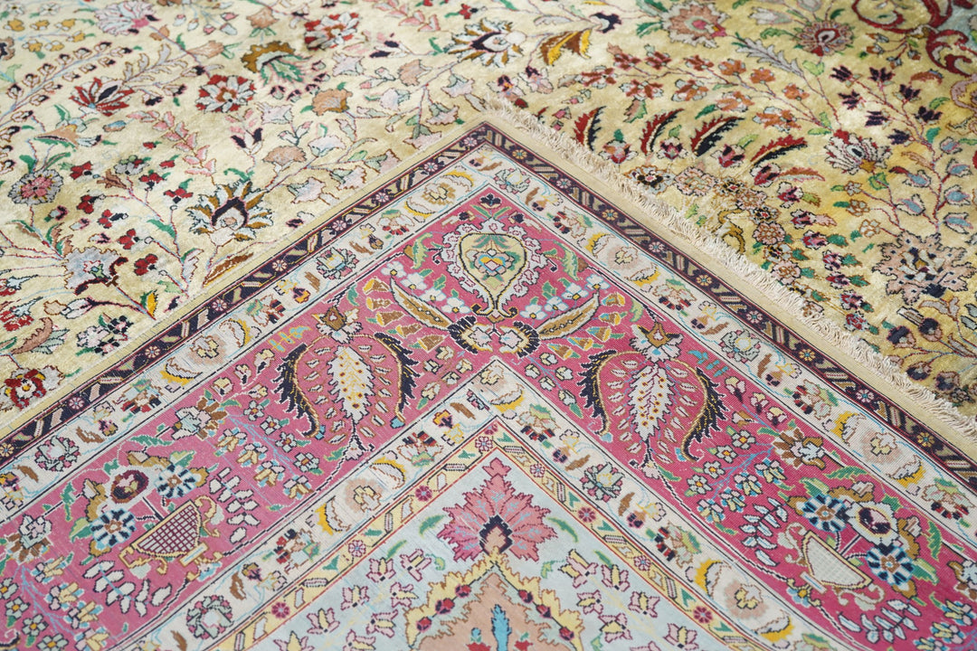 Extremely Fine Persian Silk Tabriz Rug 6'0" x 8'3''