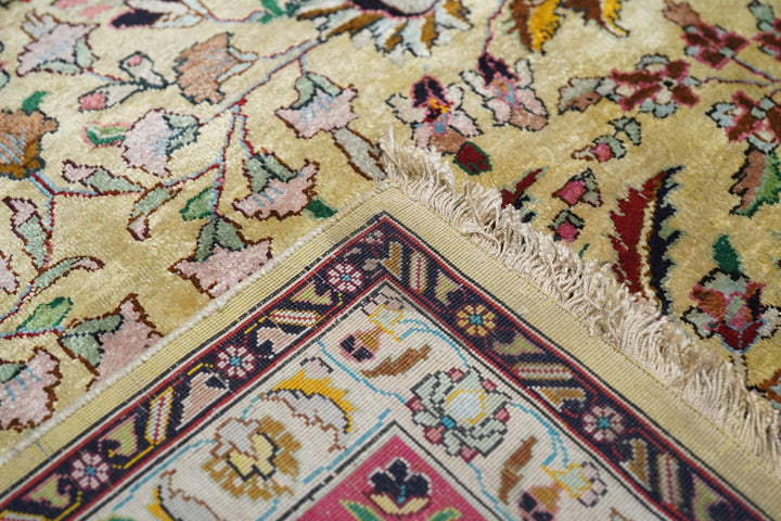 Extremely Fine Persian Silk Tabriz Rug 6'0" x 8'3''