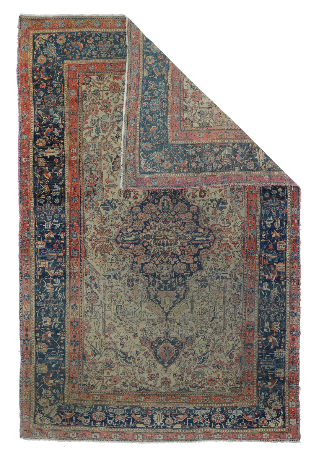 Antique Mohtasham Kashan Rug 4'5'' x 6'10''