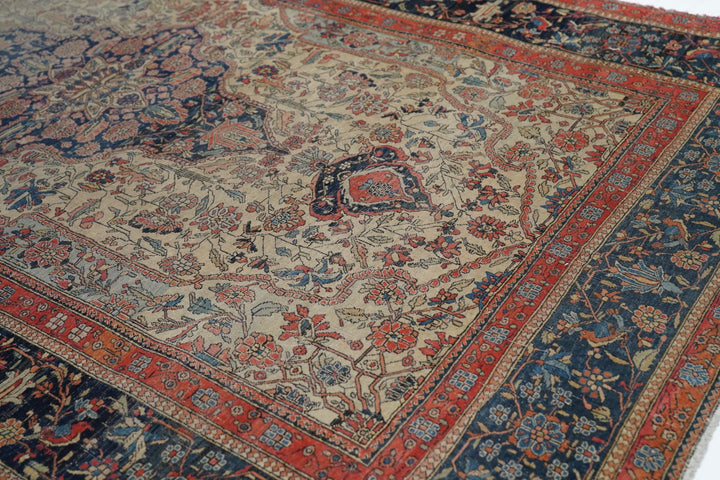 Antique Mohtasham Kashan Rug 4'5'' x 6'10''