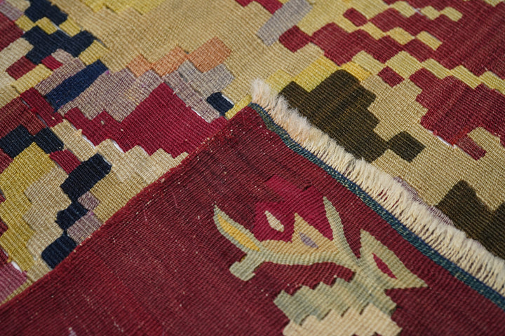 Antique Charkoy Kilim Rug 4’ x 5’10”