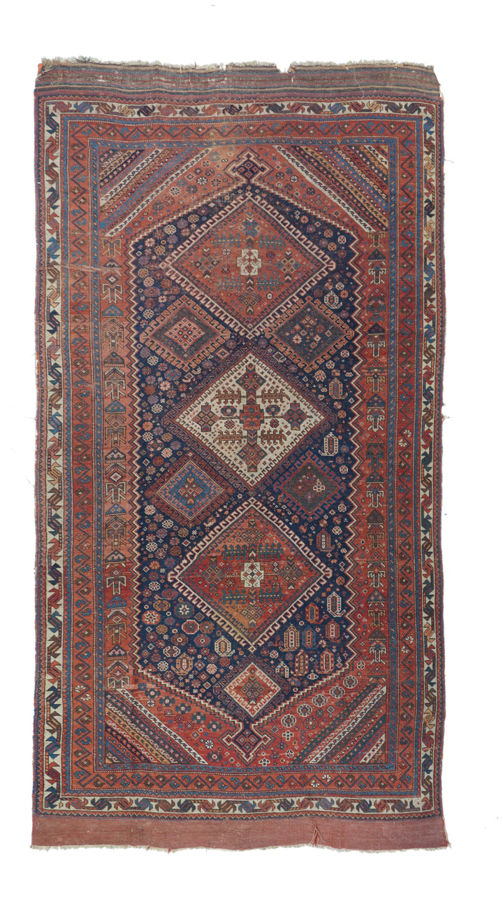 Antique Persian Qashqai Rug 4’7" x 9’6”