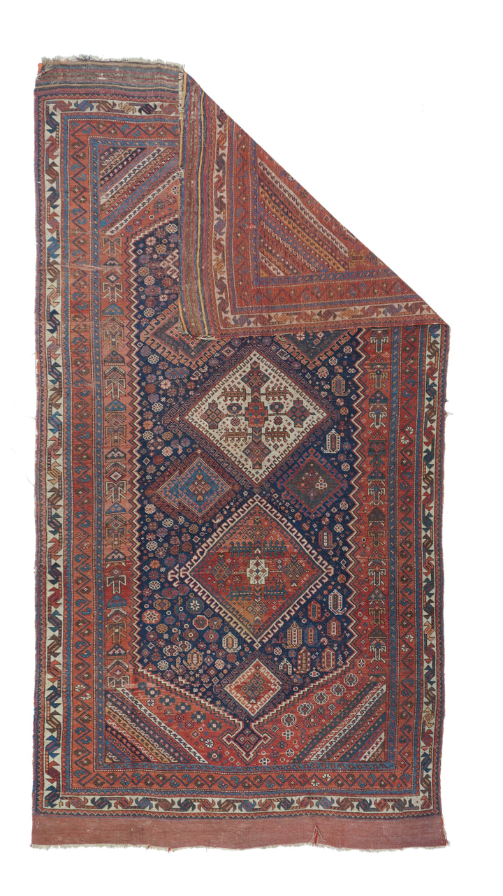 Antique Persian Qashqai Rug 4’7" x 9’6”