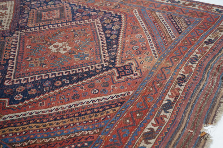 Antique Persian Qashqai Rug 4’7" x 9’6”