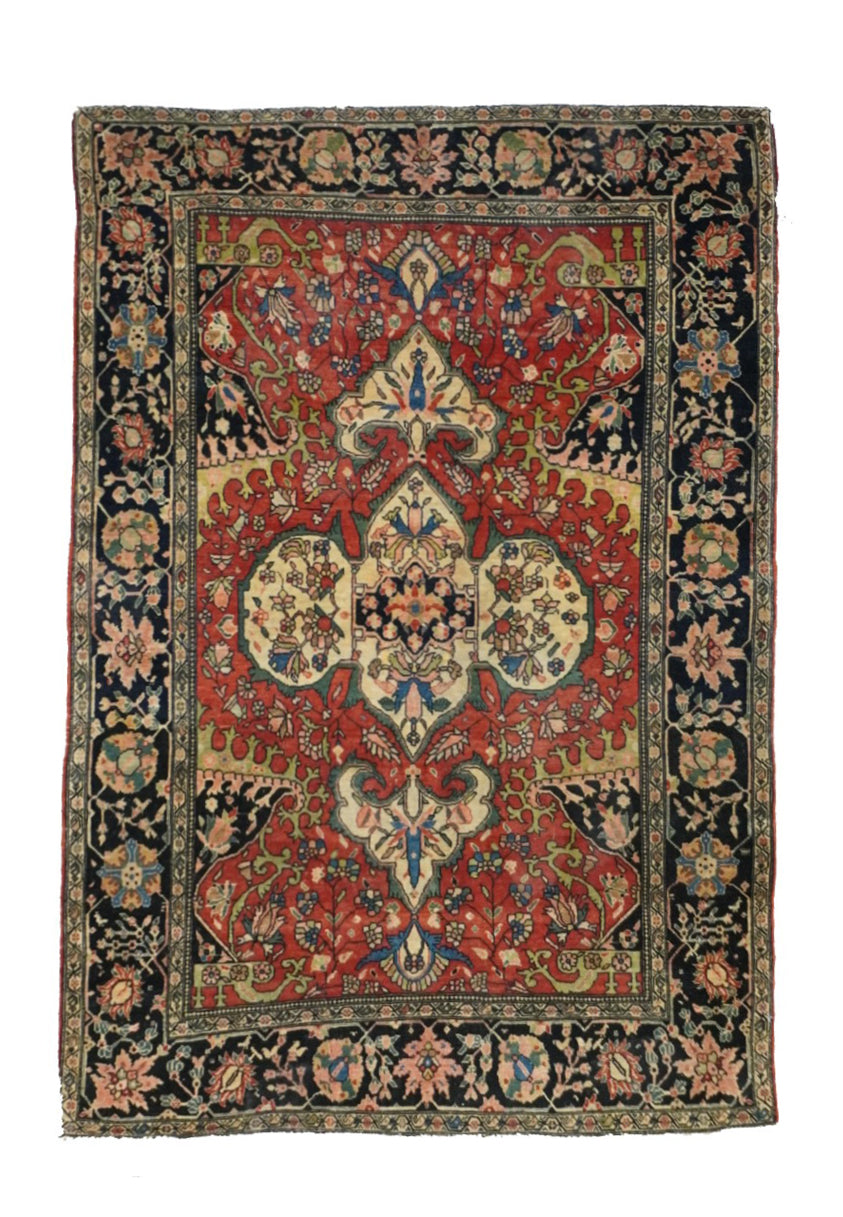 Antique Farahan Sarouk Rug 3'4'' x 4'8''