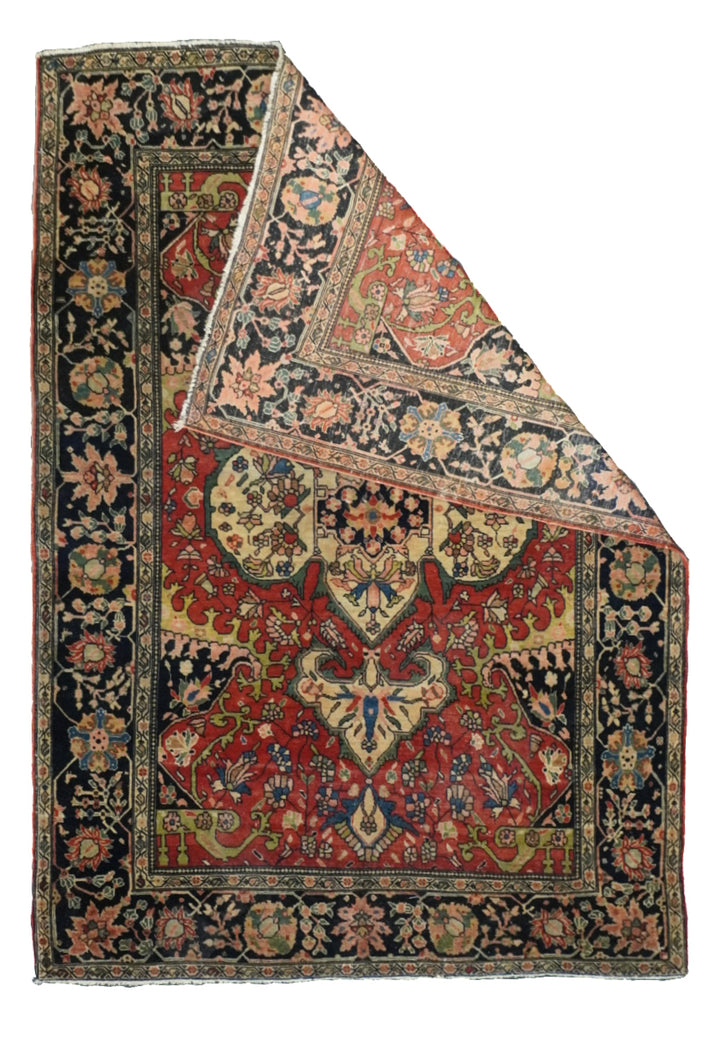 Antique Farahan Sarouk Rug 3'4'' x 4'8''