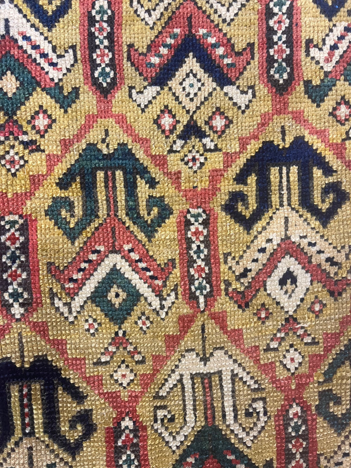 Antique Kazak Ganjeh Rug 4’1" x 6’0"