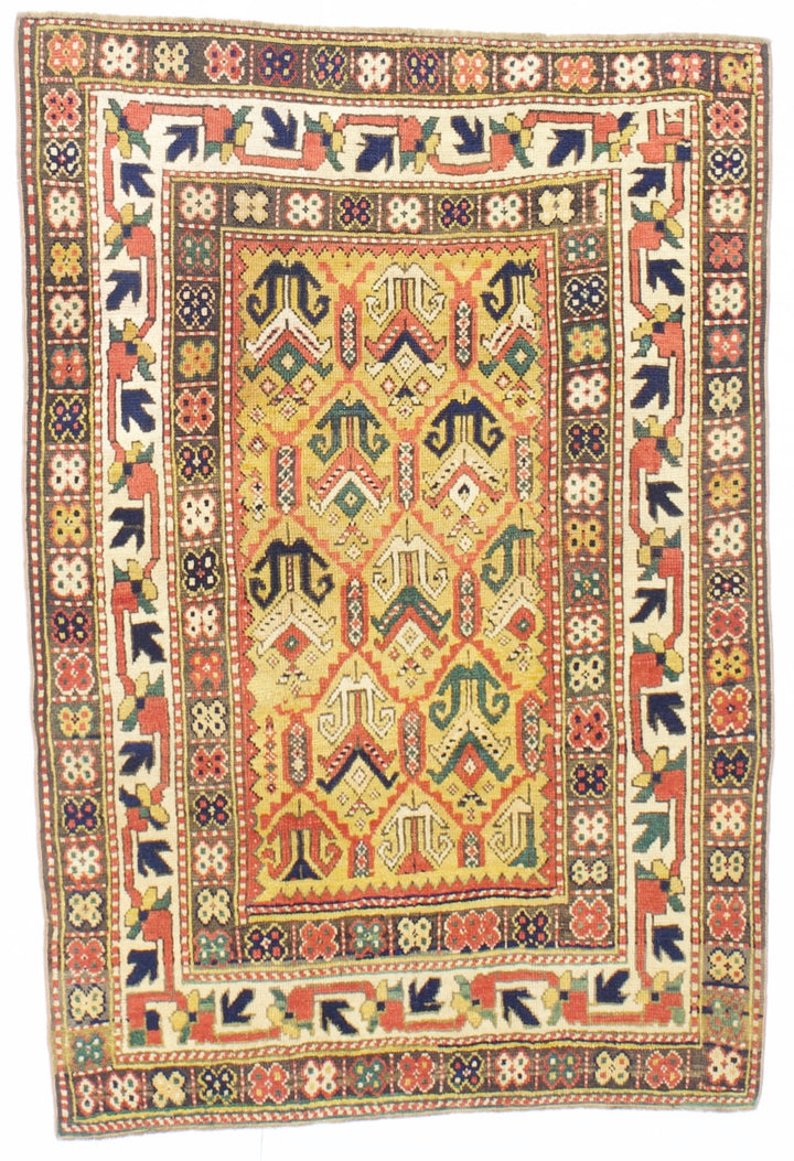 Antique Kazak Ganjeh Rug 4’1" x 6’0"