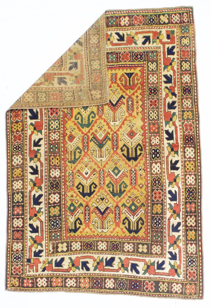 Antique Kazak Ganjeh Rug 4’1" x 6’0"