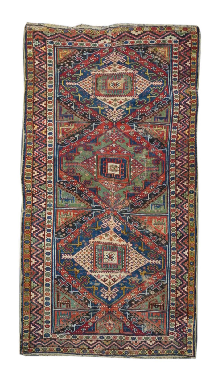 Antique Kurdish Kazak Rug 5'5'' x 9'10''