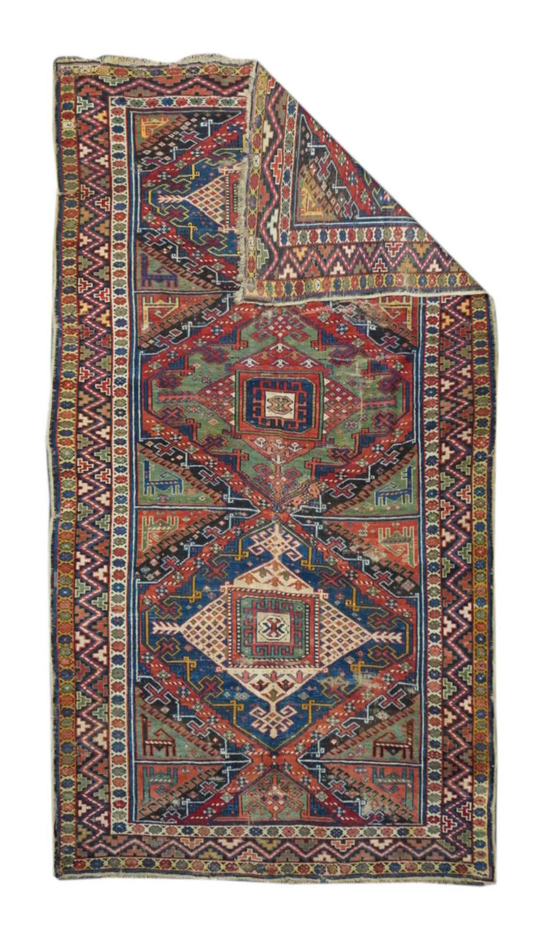 Antique Kurdish Kazak Rug 5'5'' x 9'10''