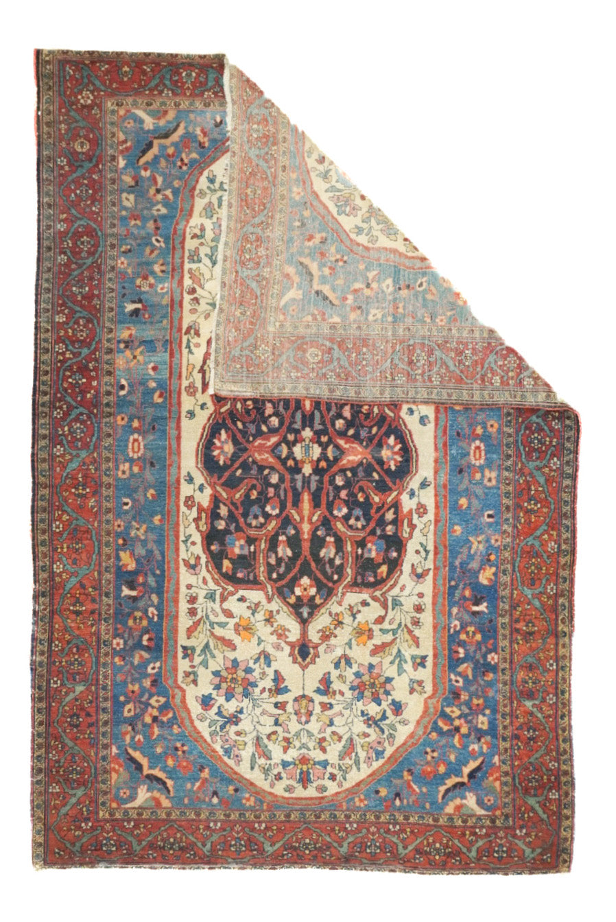 Antique Farahan Sarouk Rug 4'3'' x 6'6''