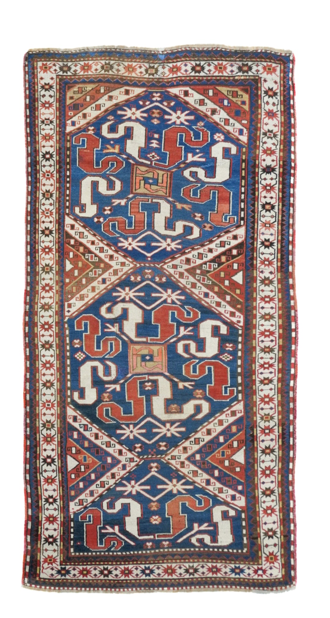 Antique Claudband Kazak Rug 3'11'' x 7'10''