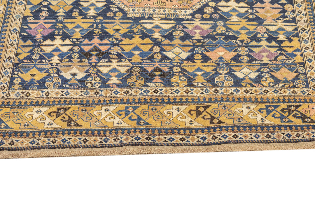 Antique Caucasian Kuba Shirvan Rug 4'5'' x 5'1'