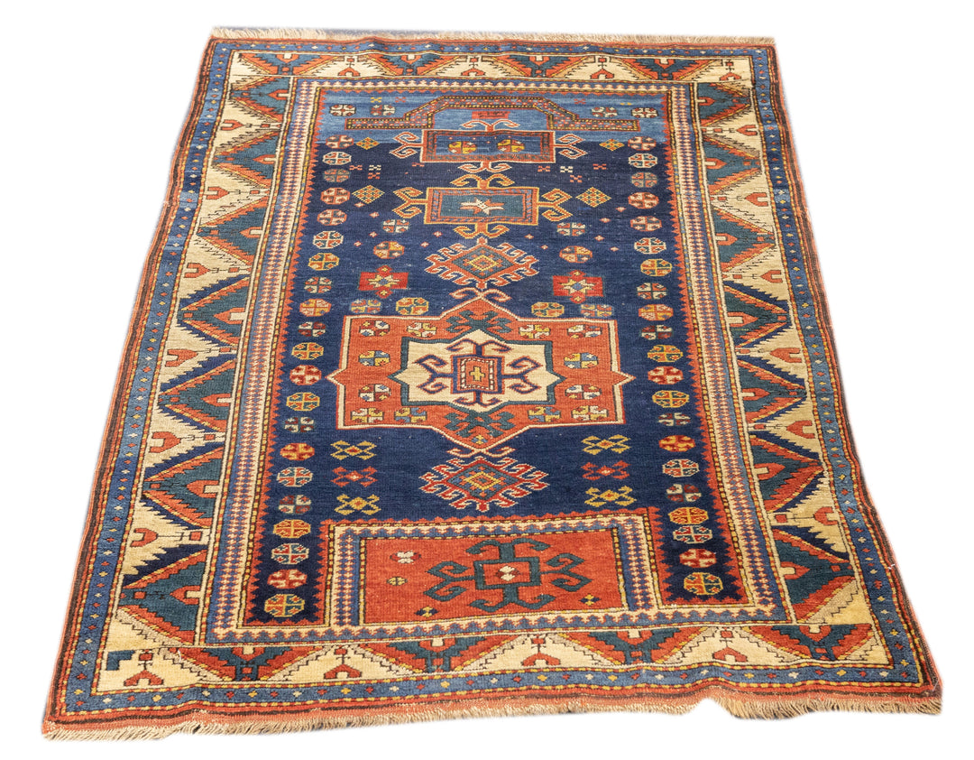 Antique Caucasian Kuba Rug 3'7'' x 5'8''