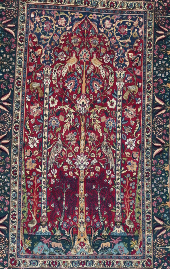 Antique Persian Tehran Rug 4'3" x 7’5”