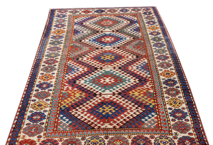 Antique Kazak Borcholo Rug 4'10'' x 8'8''