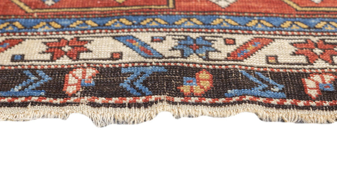 Antique Caucasian Perpedil Rug 4'4'' x 5'11''