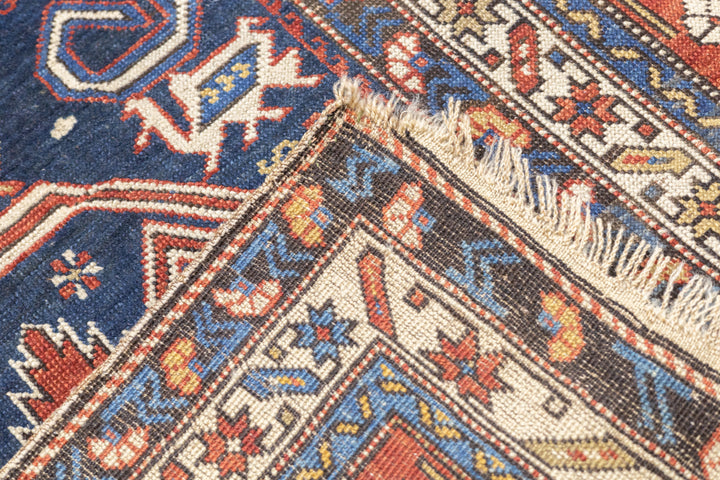 Antique Caucasian Perpedil Rug 4'4'' x 5'11''