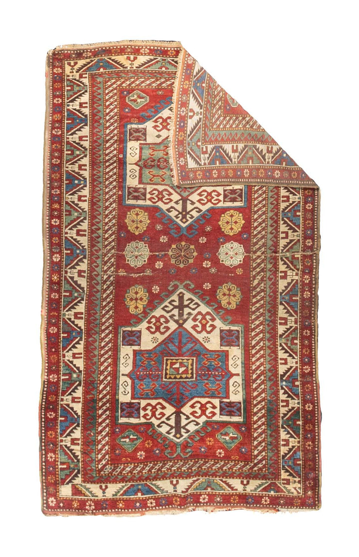 Antique Caucasian Kazak Rug 4’3" x 7’0"