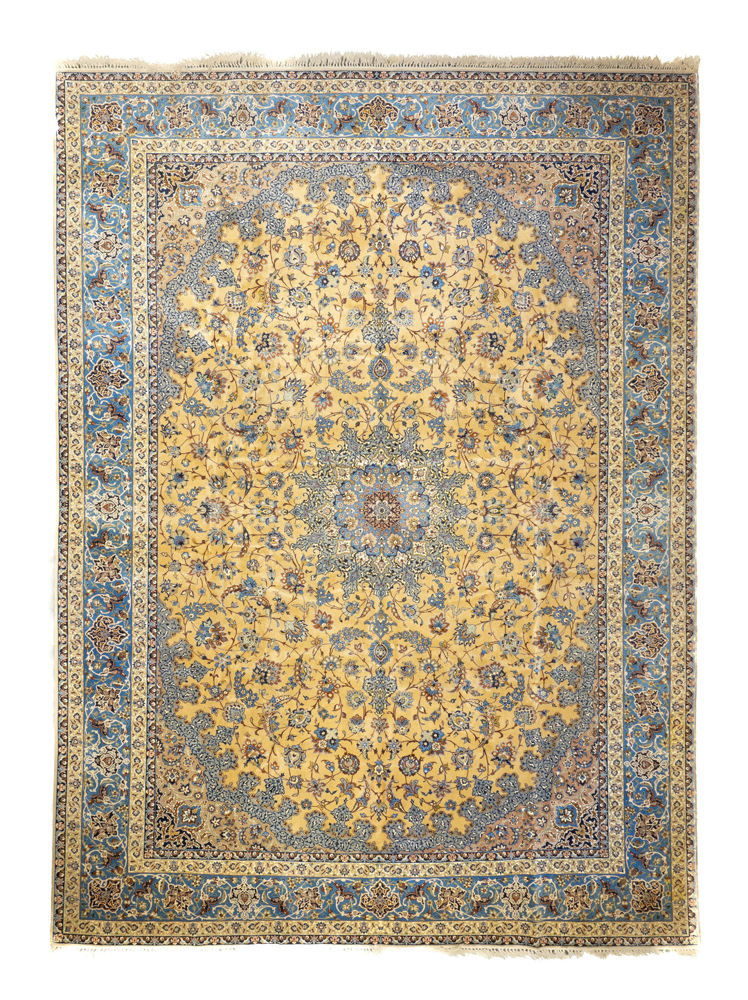 Extremely Fine Persian Isfahan Wool and Silk Rug 10'6'' x 13'11''