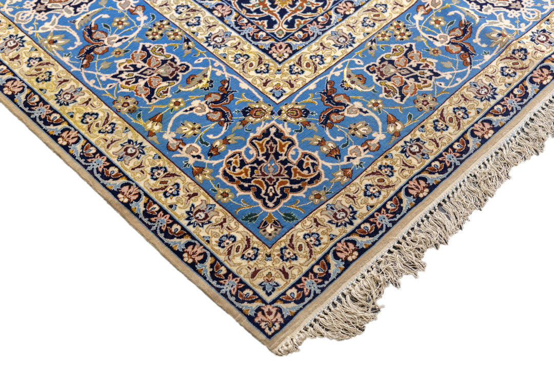 Extremely Fine Persian Isfahan Wool and Silk Rug 10'6'' x 13'11''