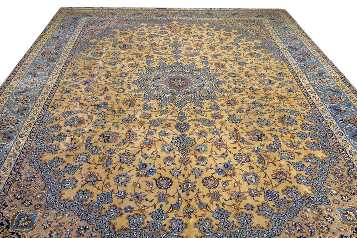 Extremely Fine Persian Isfahan Wool and Silk Rug 10'6'' x 13'11''